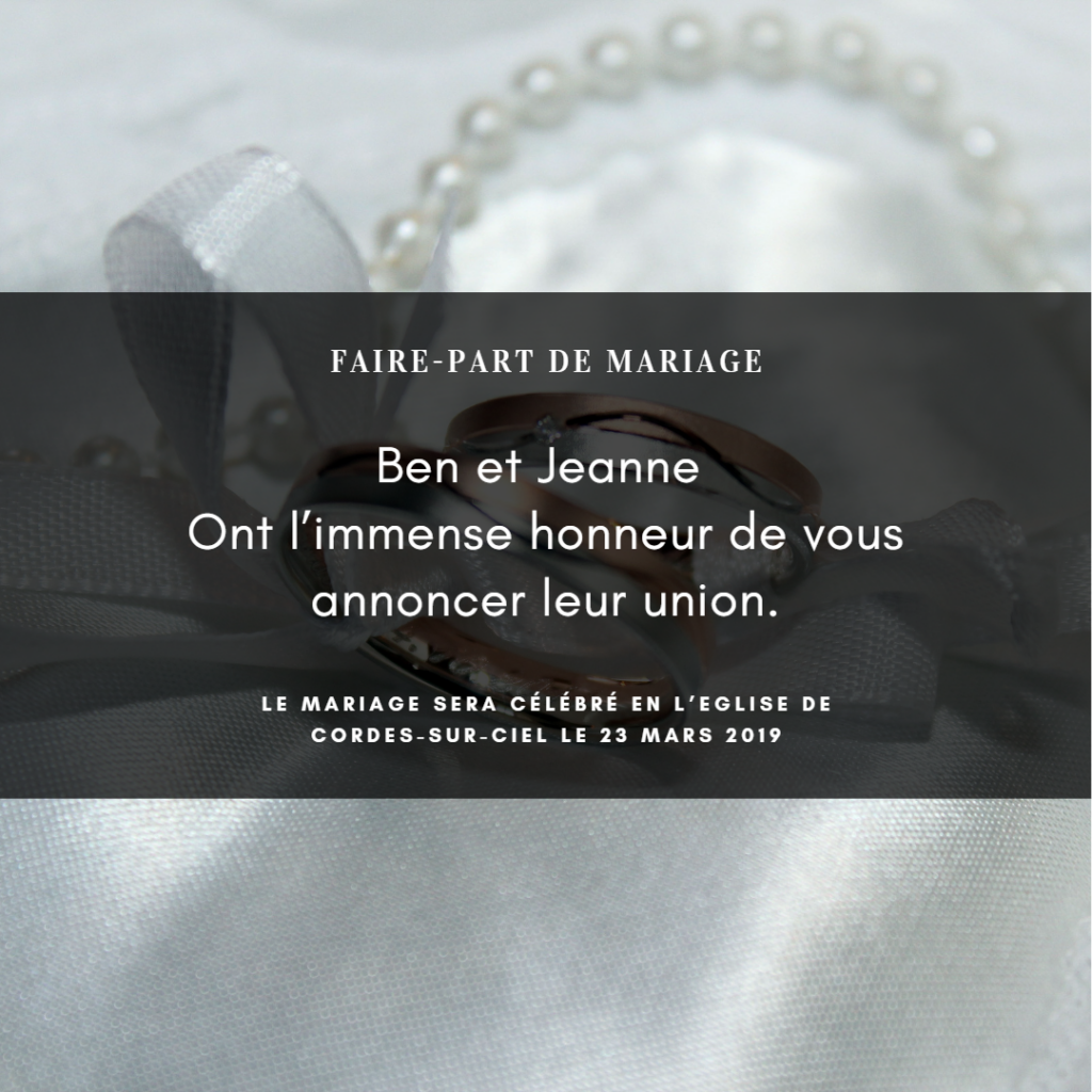 Invitation mariage