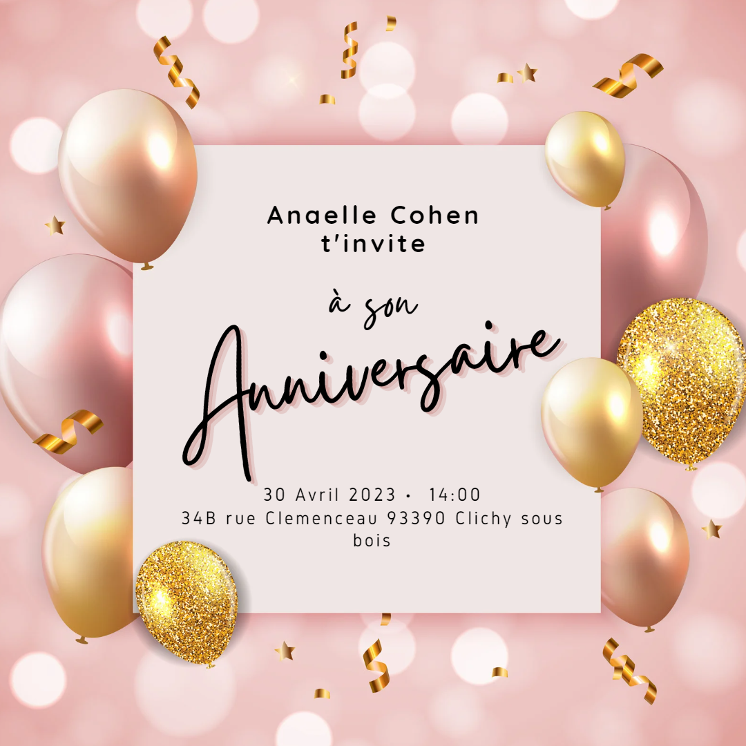 Carton d'invitation anniversaire