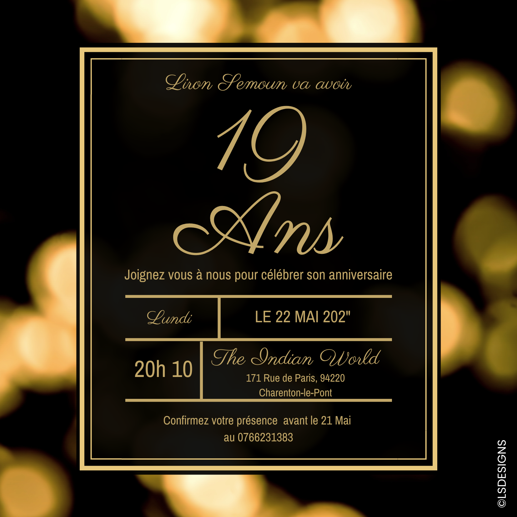 Carton d'invitation anniversaire